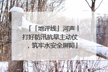 「地评线」河声丨打好防汛抗旱主动仗，筑牢水安全屏障
