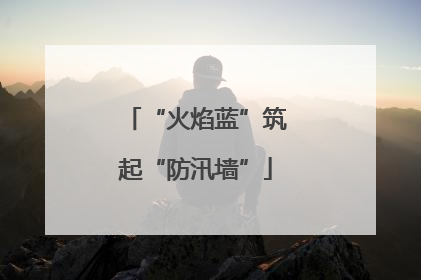 “火焰蓝”筑起“防汛墙”