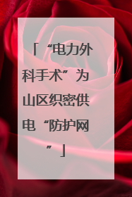 “电力外科手术”为山区织密供电“防护网”