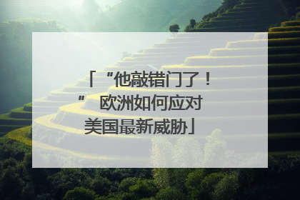“他敲错门了！” 欧洲如何应对美国最新威胁
