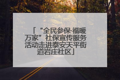 “全民参保·福暖万家”社保宣传服务活动走进泰安天平街道岩庄社区