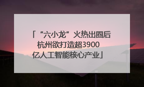 “六小龙”火热出圈后 杭州欲打造超3900亿人工智能核心产业