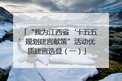 “我为江西省‘十五五’规划建言献策”活动优质建言选登（一）