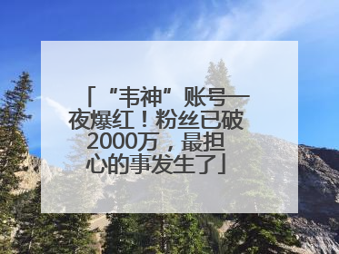 “韦神”账号一夜爆红！粉丝已破2000万，最担心的事发生了