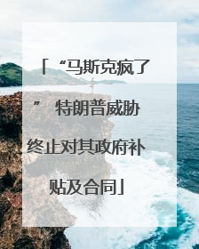 “马斯克疯了” 特朗普威胁终止对其政府补贴及合同