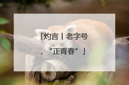 灼言丨老字号，“正青春”