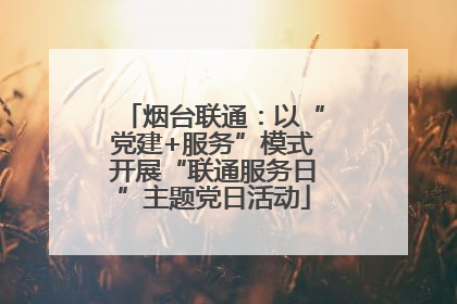 烟台联通：以“党建+服务”模式开展“联通服务日”主题党日活动