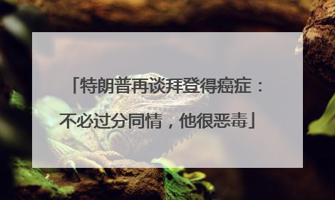 特朗普再谈拜登得癌症：不必过分同情，他很恶毒