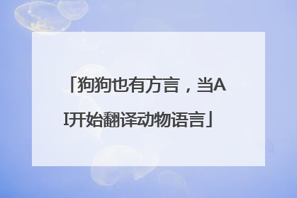 狗狗也有方言，当AI开始翻译动物语言