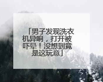 男子发现洗衣机异响，打开被吓晕！没想到竟是这玩意