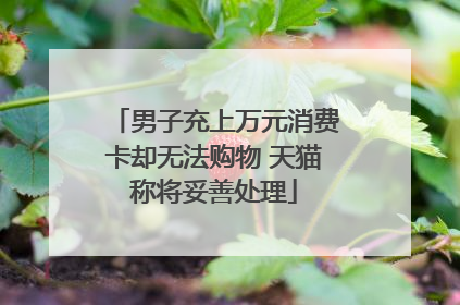 男子充上万元消费卡却无法购物 天猫称将妥善处理