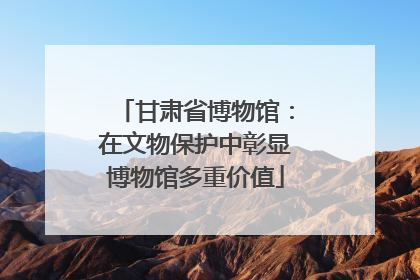 甘肃省博物馆：在文物保护中彰显博物馆多重价值