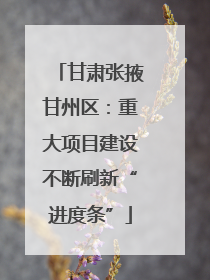 甘肃张掖甘州区：重大项目建设不断刷新“进度条”