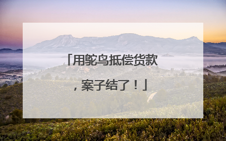 用鸵鸟抵偿货款，案子结了！