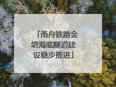 甬舟铁路金塘海底隧道建设稳步推进