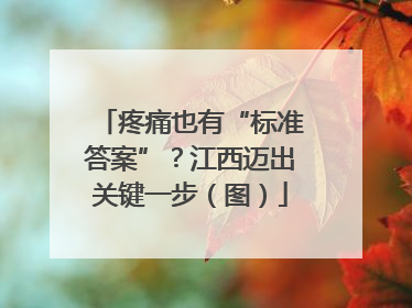 疼痛也有“标准答案”？江西迈出关键一步（图）