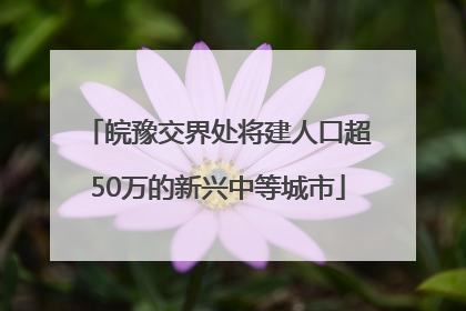 皖豫交界处将建人口超50万的新兴中等城市