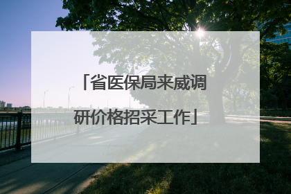 省医保局来威调研价格招采工作