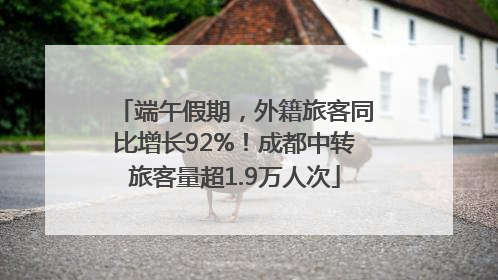 端午假期，外籍旅客同比增长92%！成都中转旅客量超1.9万人次