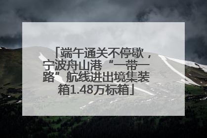 端午通关不停歇，宁波舟山港“一带一路”航线进出境集装箱1.48万标箱