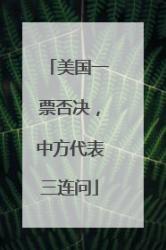 美国一票否决，中方代表三连问