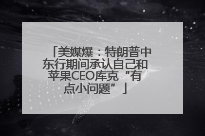 美媒爆：特朗普中东行期间承认自己和苹果CEO库克“有点小问题”
