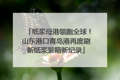 纸浆母港领跑全球！山东港口青岛港再度刷新纸浆装箱新纪录
