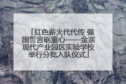 红色薪火代代传 强国誓言砺童心——金寨现代产业园区实验学校举行分批入队仪式