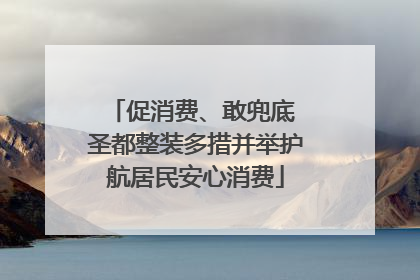 促消费、敢兜底 圣都整装多措并举护航居民安心消费