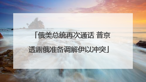 俄美总统再次通话 普京透露俄准备调解伊以冲突