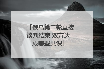 俄乌第二轮直接谈判结束 双方达成哪些共识
