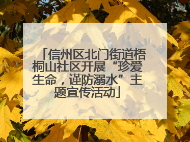 信州区北门街道梧桐山社区开展“珍爱生命，谨防溺水”主题宣传活动