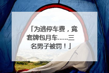为逃停车费，竟套牌包月车……三名男子被罚！