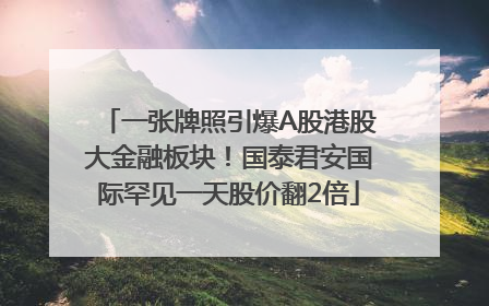 一张牌照引爆A股港股大金融板块！国泰君安国际罕见一天股价翻2倍