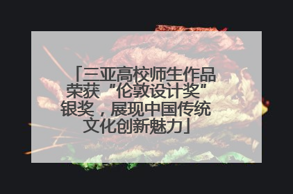 三亚高校师生作品荣获“伦敦设计奖”银奖，展现中国传统文化创新魅力