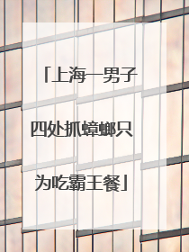 上海一男子四处抓蟑螂只为吃霸王餐