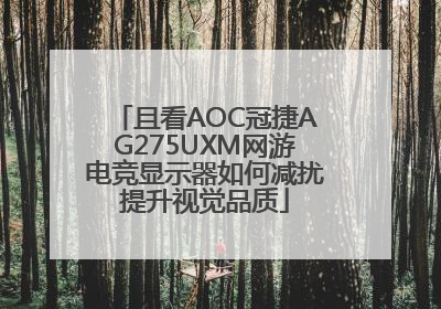 且看AOC冠捷AG275UXM网游电竞显示器如何减扰提升视觉品质