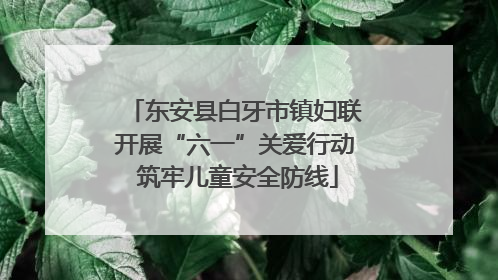 东安县白牙市镇妇联开展“六一”关爱行动 筑牢儿童安全防线