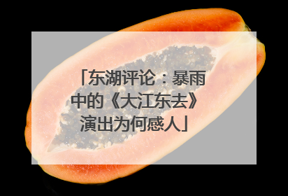 东湖评论：暴雨中的《大江东去》演出为何感人