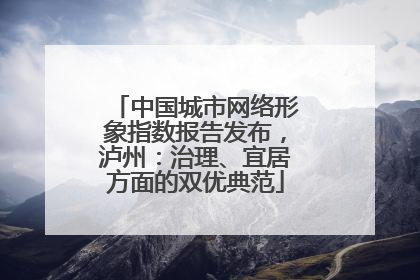 中国城市网络形象指数报告发布，泸州：治理、宜居方面的双优典范