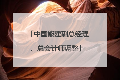 中国能建副总经理、总会计师调整