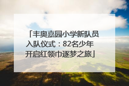 丰奥嘉园小学新队员入队仪式：82名少年开启红领巾逐梦之旅