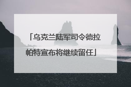 乌克兰陆军司令德拉帕特宣布将继续留任