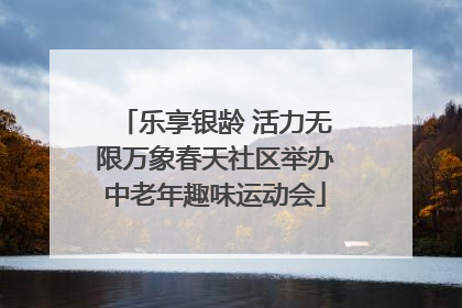 乐享银龄 活力无限万象春天社区举办中老年趣味运动会