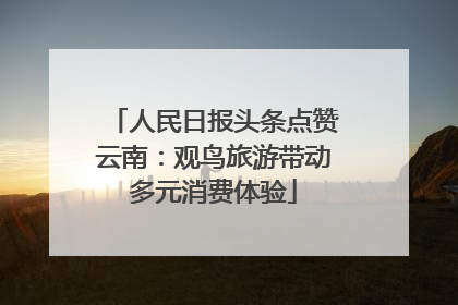 人民日报头条点赞云南：观鸟旅游带动多元消费体验