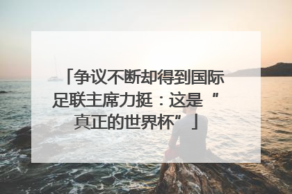 争议不断却得到国际足联主席力挺：这是“真正的世界杯”