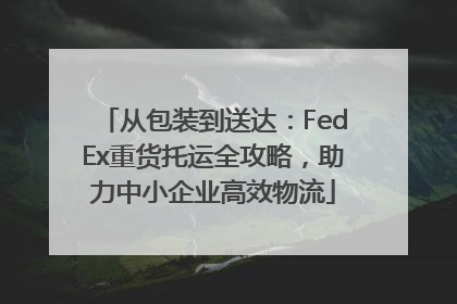 从包装到送达：FedEx重货托运全攻略，助力中小企业高效物流