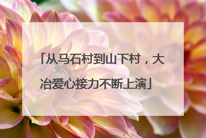 从马石村到山下村，大冶爱心接力不断上演