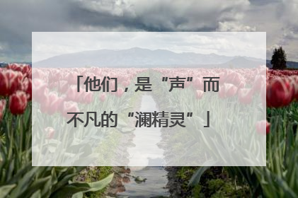 他们，是“声”而不凡的“澜精灵”