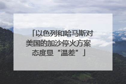 以色列和哈马斯对美国的加沙停火方案态度显“温差”